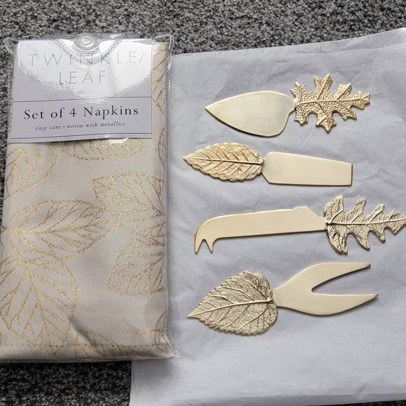 NWT! Gold Leaf Cheese Knives Bundle - Picture 2 of 4